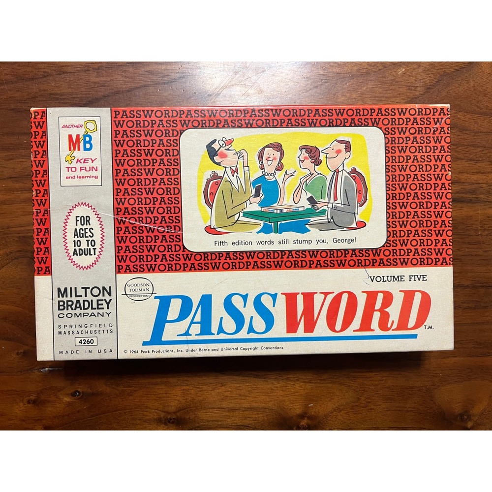 VTG Milton Bradley Password‎ Volume Five Board Game 1964 5th Edition